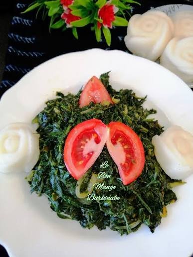 Akassa et sauce gboma